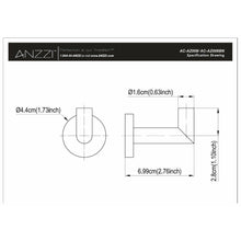 Load image into Gallery viewer, Caster 2 Series Single Robe Hook in Polished Chrome- Anzzi