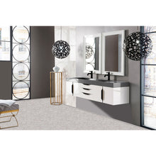 Load image into Gallery viewer, James Martin Mercer Island 72&quot; Glossy White - Matte Black Double Vanity