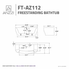 Load image into Gallery viewer, Bank Series 5.41 ft. Freestanding Bathtub in White- Anzzi