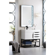 Load image into Gallery viewer, James Martin Columbia 36&quot; Glossy White - Matte Black Single Vanity