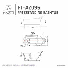 Load image into Gallery viewer, Prima 67 in. Acrylic Flatbottom Non-Whirlpool Bathtub in Black- Anzzi