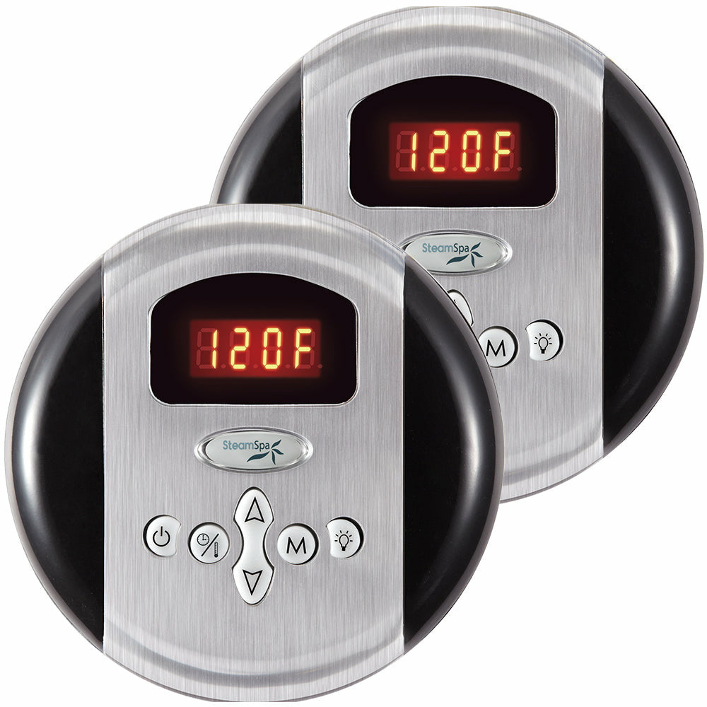 SteamSpa Programmable Dual Control Panels in Brushed Nickel- SteamSpa