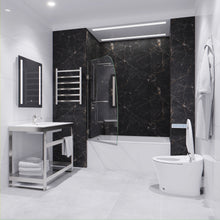 Load image into Gallery viewer, Grand Series 34 in. by 58 in. Frameless Hinged Tub Door in Brushed Nickel- Anzzi