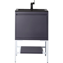 Load image into Gallery viewer, James Martin Milan 23.6&quot; Modern Grey Glossy - Glossy White Single Vanity with Base- James Martin