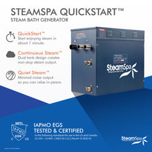 Load image into Gallery viewer, SteamSpa Royal 12 KW QuickStart Acu-Steam Bath Generator Package in Polished Chrome- SteamSpa