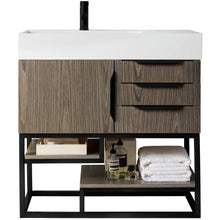 Load image into Gallery viewer, James Martin Columbia 36&quot; Ash Gray - Matte Black Single Vanity- James Martin