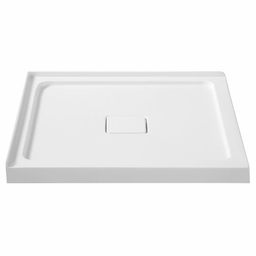 Titan Series 36 in. x 36 in. Double Threshold Shower Base in White- Anzzi