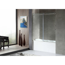 Load image into Gallery viewer, Raymore Series 60 in. x 62 in. Frameless Sliding Tub Door in Brushed Nickel- Anzzi