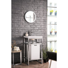 Load image into Gallery viewer, James Martin Boston 20&quot; Stainless Steel Sink Console with Storage Cabinet- James Martin