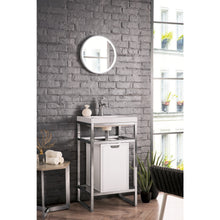 Load image into Gallery viewer, James Martin Boston 20&quot; Stainless Steel Sink Console with Storage Cabinet