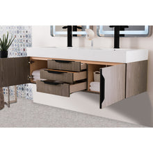 Load image into Gallery viewer, James Martin Mercer Island 59&quot; Ash Gray - Matte Black Double Vanity