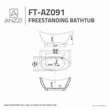 Load image into Gallery viewer, Reginald Series 5.67 ft. Freestanding Bathtub in White- Anzzi