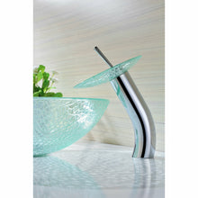 Load image into Gallery viewer, Choir Series Deco-Glass Vessel Sink in Crystal Clear Mosaic with Matching Chrome Waterfall Faucet- Anzzi