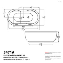 Load image into Gallery viewer, Atlantis Whirlpools Embrace 34 x 71 Oval Freestanding Air &amp; Whirlpool Water Jetted Bathtub- Atlantis Whirlpools
