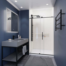 Load image into Gallery viewer, Leon Series 48 in. by 76 in. Frameless Sliding Shower Door in Matte Black with Handle- Anzzi