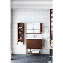 Load image into Gallery viewer, James Martin Milan 31.5&quot; Mid Century Walnut - Brushed Nickel Single Vanity with Base