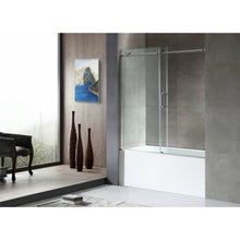 Load image into Gallery viewer, Raymore Series 60 in. x 62 in. Frameless Sliding Tub Door in Brushed Nickel- Anzzi