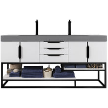Load image into Gallery viewer, James Martin Columbia 72&quot; Glossy White - Matte Black Double Vanity- James Martin
