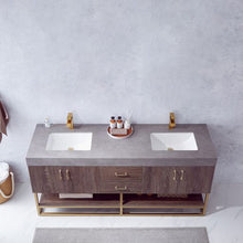 Load image into Gallery viewer, Vinnova Alistair 72&quot; Double Sink Bath Vanity in North Carolina Oak with Grey Sintered Stone Top- Vinnova