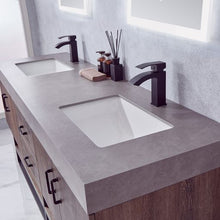 Load image into Gallery viewer, Vinnova Alistair 60B&quot; Double Sink Bath Vanity in North Carolina Oak with Grey Sintered Stone Top and Mirror- Vinnova