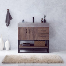 Load image into Gallery viewer, Vinnova Alistair 36B&quot; Single Sink Bath Vanity in North Carolina Oak with Grey Sintered Stone Top- Vinnova