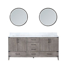 Load image into Gallery viewer, Vinnova Zaragoza 72&quot; Double Sink Bath Vanity in Classical Grey with White Composite Grain Stone Countertop and Mirror- Vinnova