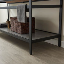 Load image into Gallery viewer, Vinnova Lleida 72&quot; Single Sink Bath Vanity in Matt Black Metal Support with Grey Sintered Stone Top- Vinnova