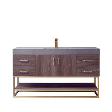 Load image into Gallery viewer, Vinnova Alistair 60&quot; Single Sink Bath Vanity in North Carolina Oak with Grey Sintered Stone Top- Vinnova