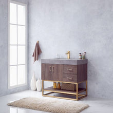 Load image into Gallery viewer, Vinnova Alistair 36&quot; Single Sink Bath Vanity in North Carolina Oak with Grey Sintered Stone Top- Vinnova