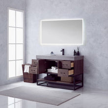 Load image into Gallery viewer, Vinnova Alistair 48B&quot; Single Sink Bath Vanity in North Carolina Oak with Grey Sintered Stone Top and Mirror- Vinnova