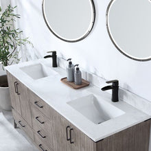 Load image into Gallery viewer, Vinnova Zaragoza 72&quot; Double Sink Bath Vanity in Classical Grey with White Composite Grain Stone Countertop and Mirror- Vinnova