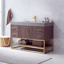 Load image into Gallery viewer, Vinnova Alistair 48&quot; Single Sink Bath Vanity in North Carolina Oak with Grey Sintered Stone Top- Vinnova