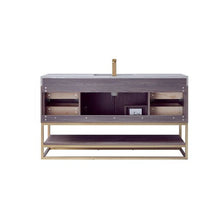 Load image into Gallery viewer, Vinnova Alistair 60&quot; Single Sink Bath Vanity in North Carolina Oak with Grey Sintered Stone Top and Mirror- Vinnova