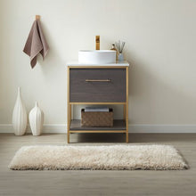 Load image into Gallery viewer, Vinnova Murcia 24G&quot; Single Sink Bath Vanity in Suleiman Oak with White Composite Grain Stone Countertop- Vinnova