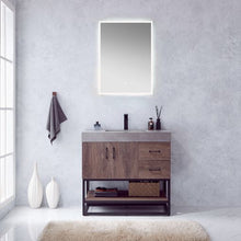 Load image into Gallery viewer, Vinnova Alistair 36B&quot; Single Sink Bath Vanity in North Carolina Oak with Grey Sintered Stone Top and Mirror- Vinnova