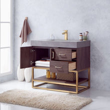 Load image into Gallery viewer, Vinnova Alistair 36&quot; Single Sink Bath Vanity in North Carolina Oak with Grey Sintered Stone Top- Vinnova
