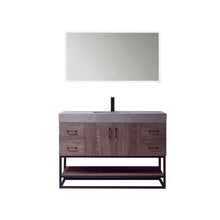 Load image into Gallery viewer, Vinnova Alistair 48B&quot; Single Sink Bath Vanity in North Carolina Oak with Grey Sintered Stone Top and Mirror- Vinnova