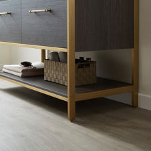 Load image into Gallery viewer, Vinnova Palma 48G&quot; Single Sink Bath Vanity in Suleiman Oak with White Composite Grain Stone Countertop and Mirror- Vinnova