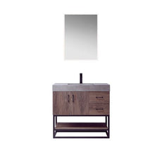 Load image into Gallery viewer, Vinnova Alistair 36B&quot; Single Sink Bath Vanity in North Carolina Oak with Grey Sintered Stone Top and Mirror- Vinnova