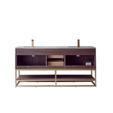 Load image into Gallery viewer, Vinnova Alistair 72&quot; Double Sink Bath Vanity in North Carolina Oak with Grey Sintered Stone Top and Mirror- Vinnova