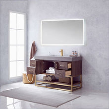 Load image into Gallery viewer, Vinnova Alistair 48&quot; Single Sink Bath Vanity in North Carolina Oak with Grey Sintered Stone Top and Mirror- Vinnova