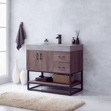 Load image into Gallery viewer, Vinnova Alistair 36B&quot; Single Sink Bath Vanity in North Carolina Oak with Grey Sintered Stone Top- Vinnova