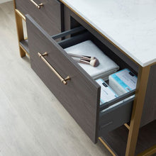 Load image into Gallery viewer, Vinnova Murcia 48G&quot; Single Sink Bath Vanity in Suleiman Oak with White Composite Grain Stone Countertop and Mirror- Vinnova