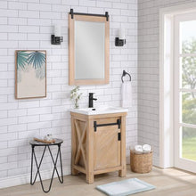 Load image into Gallery viewer, Vinnova Cortes 24&quot; Single Sink Bath Vanity in Weathered Pine with White Drop-In Ceramic Basin and Mirror- Vinnova