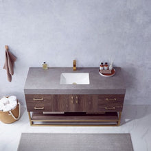 Load image into Gallery viewer, Vinnova Alistair 60&quot; Single Sink Bath Vanity in North Carolina Oak with Grey Sintered Stone Top- Vinnova