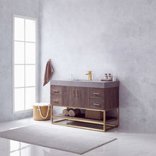 Load image into Gallery viewer, Vinnova Alistair 48&quot; Single Sink Bath Vanity in North Carolina Oak with Grey Sintered Stone Top- Vinnova