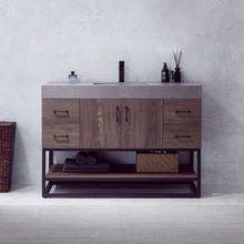 Load image into Gallery viewer, Vinnova Alistair 48B&quot; Single Sink Bath Vanity in North Carolina Oak with Grey Sintered Stone Top- Vinnova
