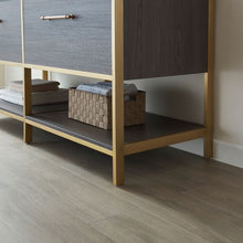 Load image into Gallery viewer, Vinnova Murcia 60G&quot; Double Sink Bath Vanity in Suleiman Oak with White Composite Grain Stone Countertop and Mirror- Vinnova