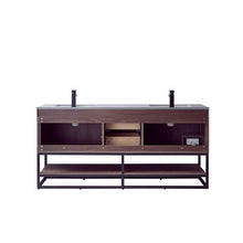 Load image into Gallery viewer, Vinnova Alistair 72B&quot; Double Sink Bath Vanity in North Carolina Oak with Grey Sintered Stone Top and Mirror- Vinnova