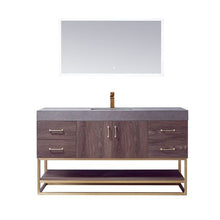 Load image into Gallery viewer, Vinnova Alistair 60&quot; Single Sink Bath Vanity in North Carolina Oak with Grey Sintered Stone Top and Mirror- Vinnova